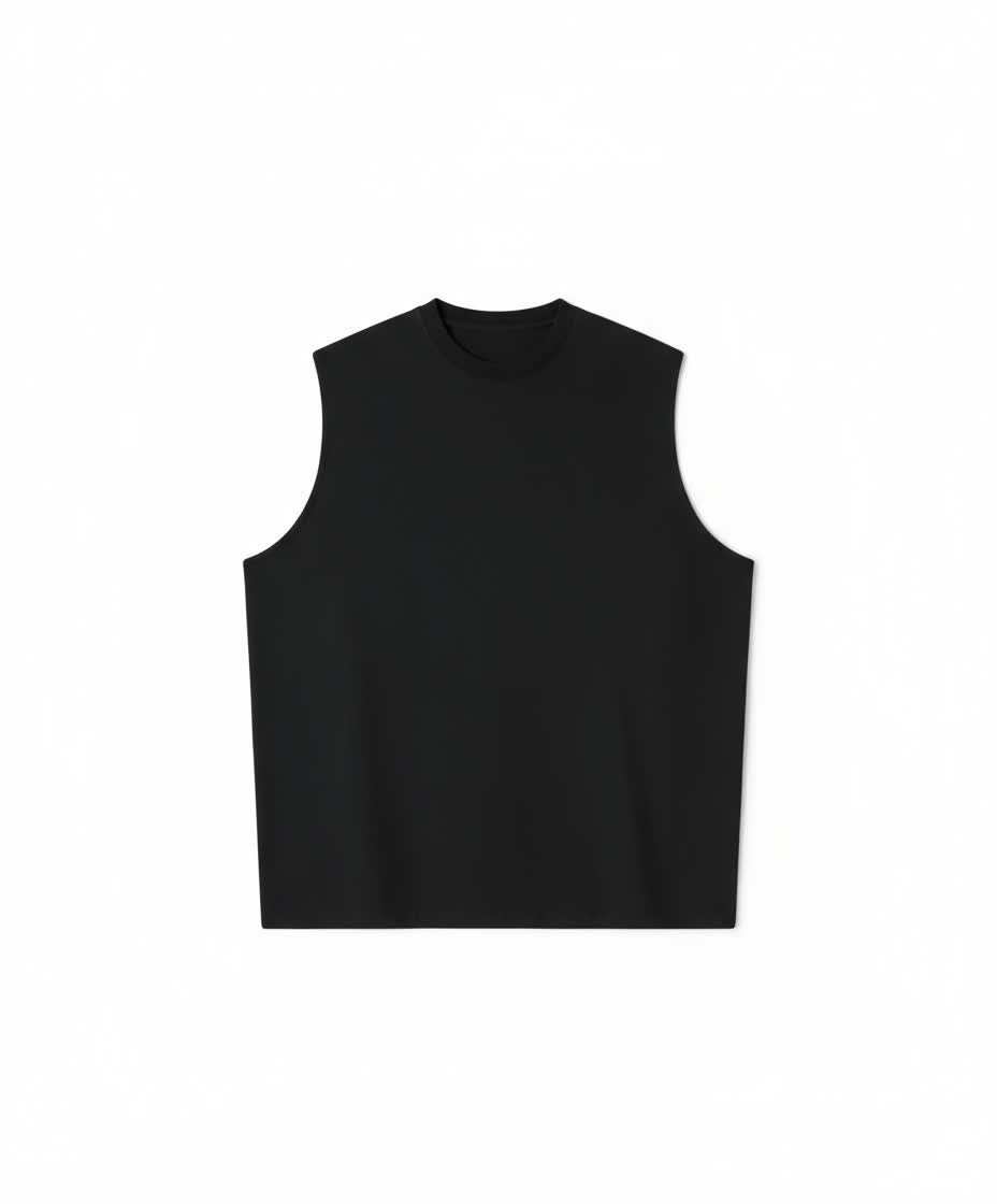 TANK TOP BLACK 250 GSM OVERSIZE
