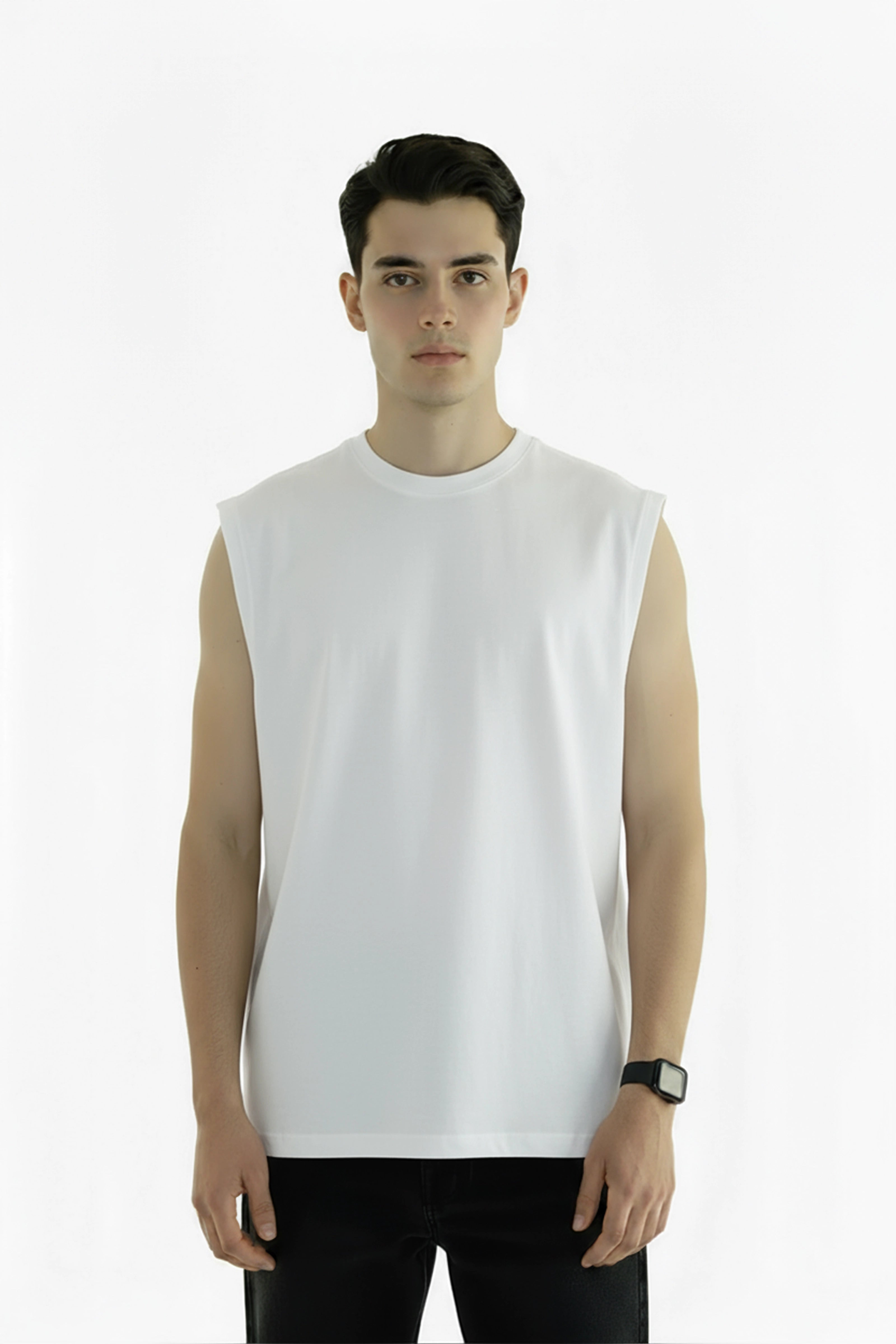 TANK TOP WHITE 250 GSM OVERSIZE