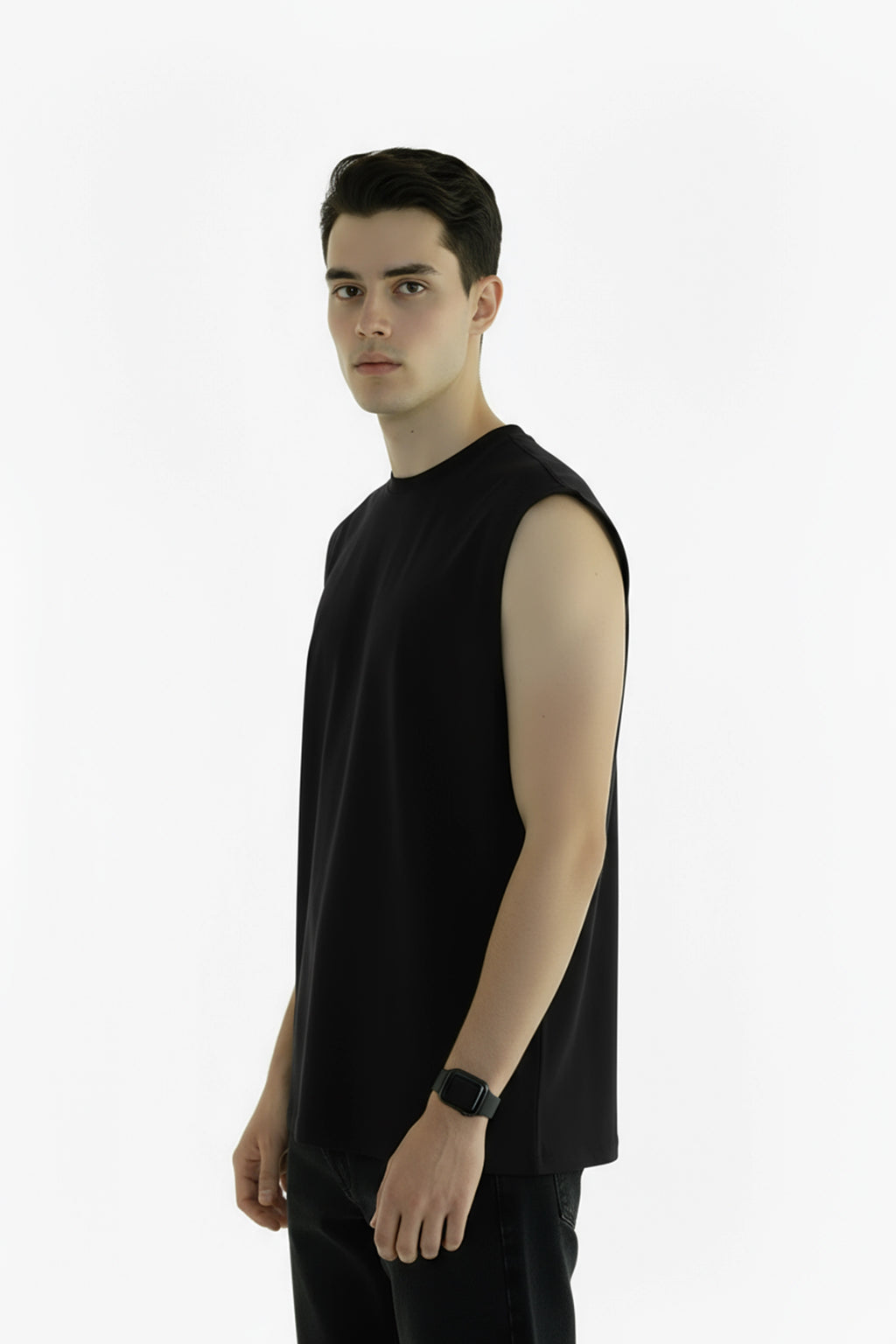 TANK TOP BLACK 250 GSM OVERSIZE
